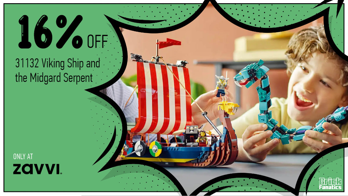 Set sail with huge Zavvi discount on LEGO 31132 Viking Ship and the Midgard Serpent