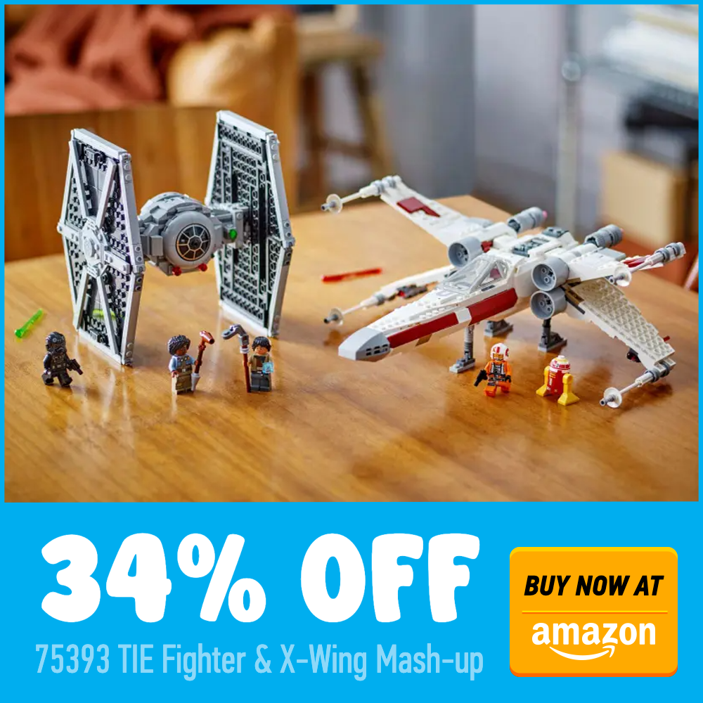 LEGO Star Wars 75393 TIE Fighter X Wing Mash up Amazon 34 off deal card