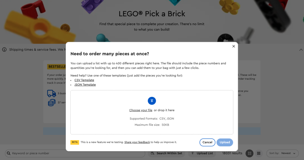 LEGO Pick a Brick new feature screenshot 1024x540