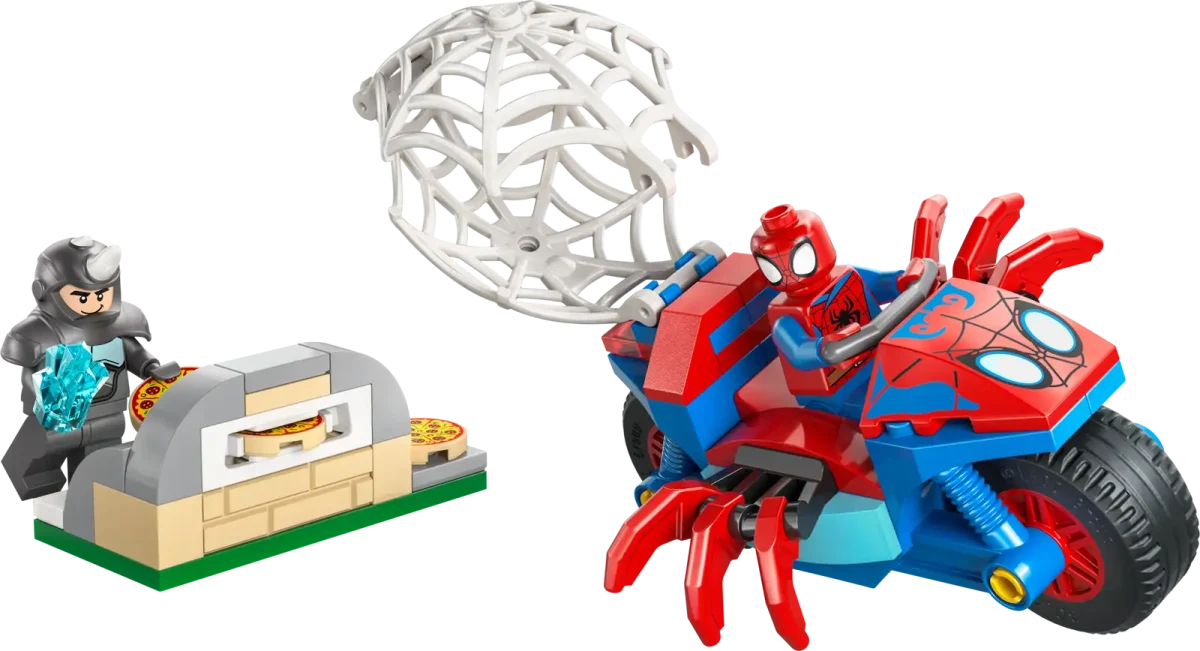 LEGO Marvel 11206 Spidery on his Motorcycle vs Rhino 1200x651