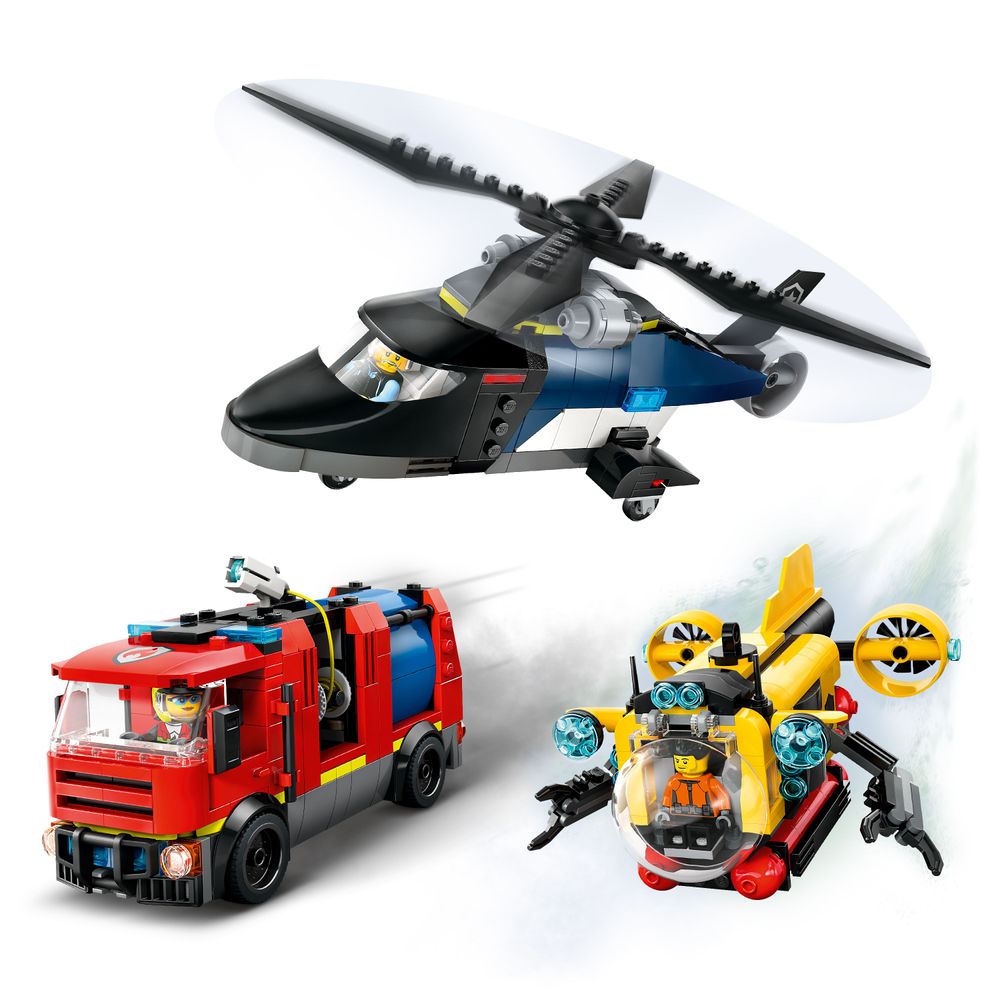 LEGO City 60462 Helicopter Fire Engine Submarine Remix 2