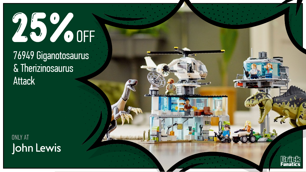 76949 Giganotosaurus & Therizinosaurus Attack roars in with huge John Lewis discount