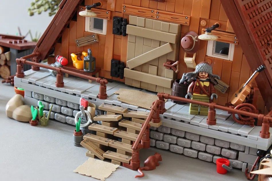 LEGO Ideas A frame cabin outside