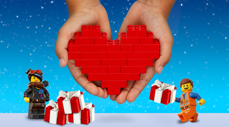 The LEGO Movie 2 characters used to promote #BuildToGive