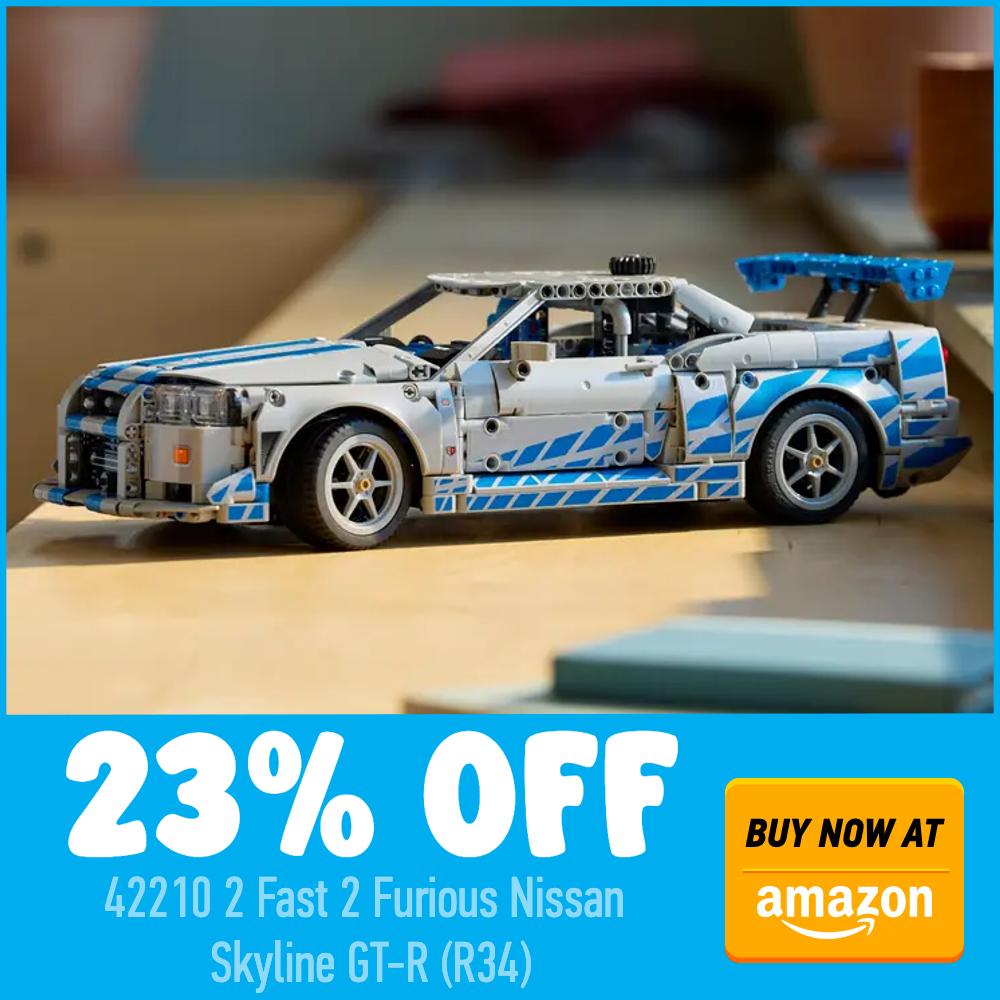 LEGO Technic 42210 2 Fast 2 Furious Nissan Skyline GT R R34 Amazon 23 off deal card