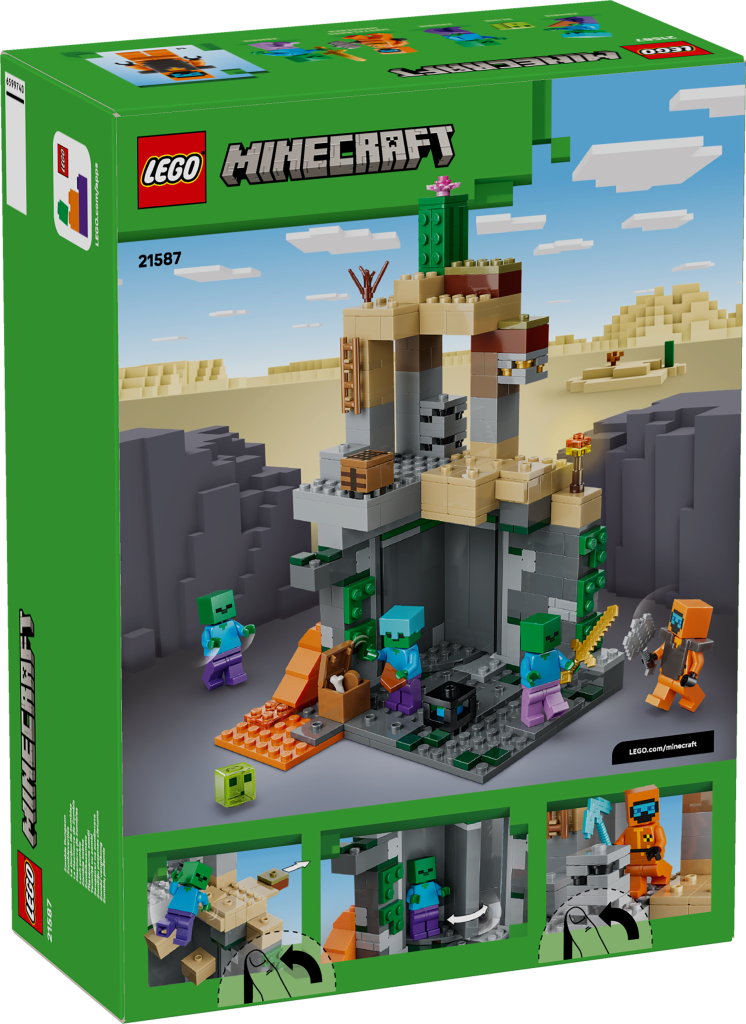 LEGO Minecraft 21587 Zombie Dungeon box back 746x1024
