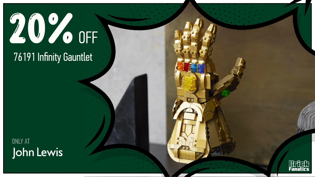 Thanos snap 20% off LEGO Marvel 76191 Infinity Gauntlet 