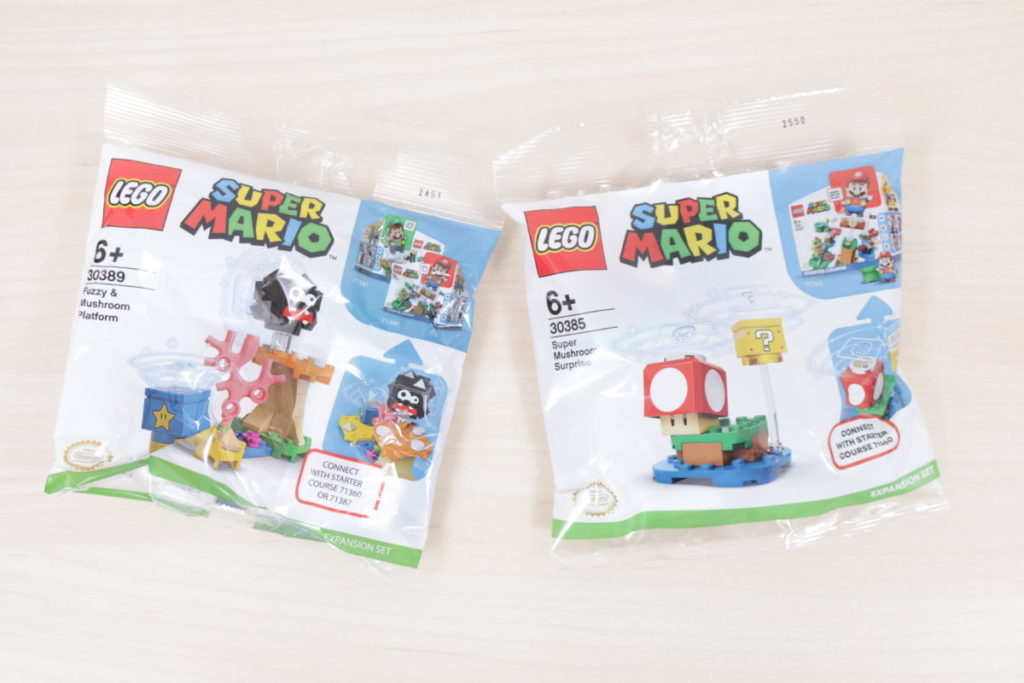 LEGO Super Mario 30385 Super Mushroom Surprise Expansion Set and 30389 Fuzzy Mushroom Platform gift with purchase review 1 1024x683