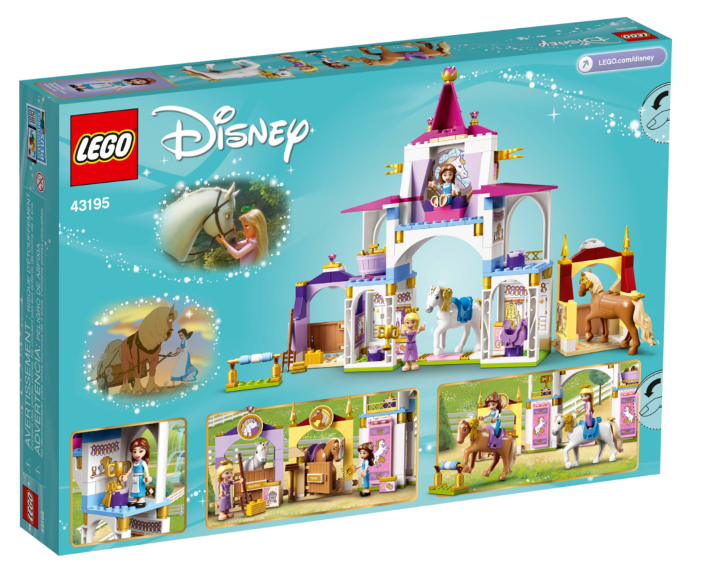 LEGO Disney 43195 Belle and Rapunzels Royal Stables box back