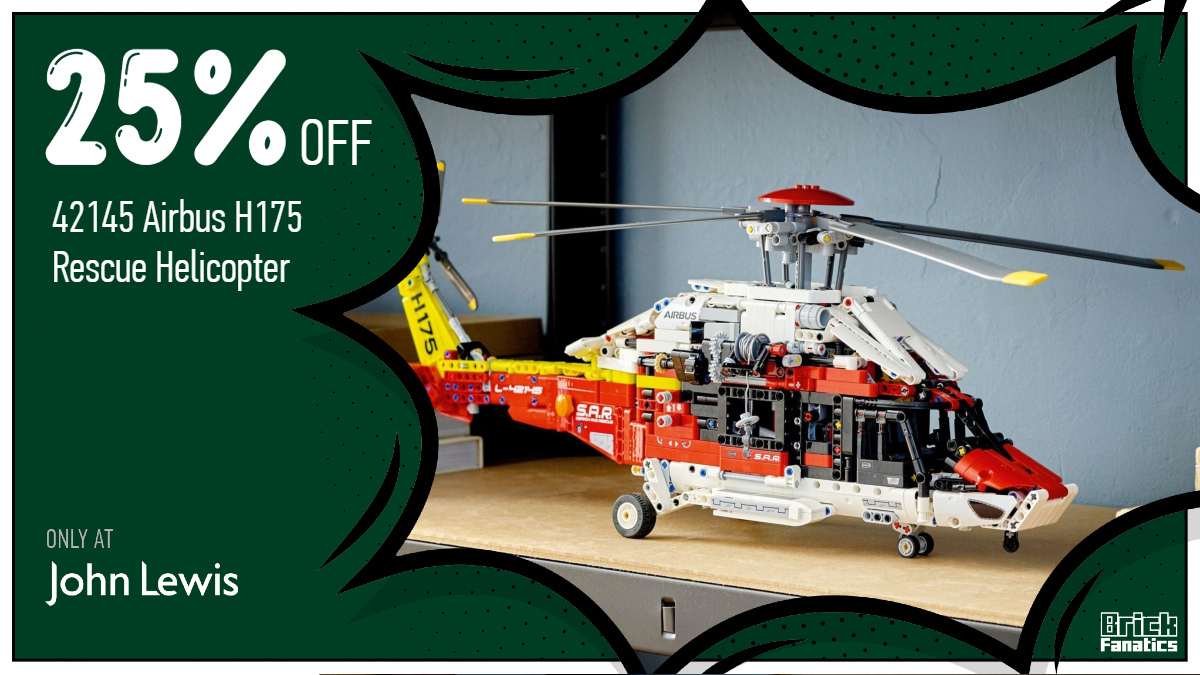 Huge discount on LEGO Technic 42145 Airbus H175 Rescue Helicopter at John Lewis